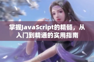 掌握javascript的精髓，从入门到精通的实用指南